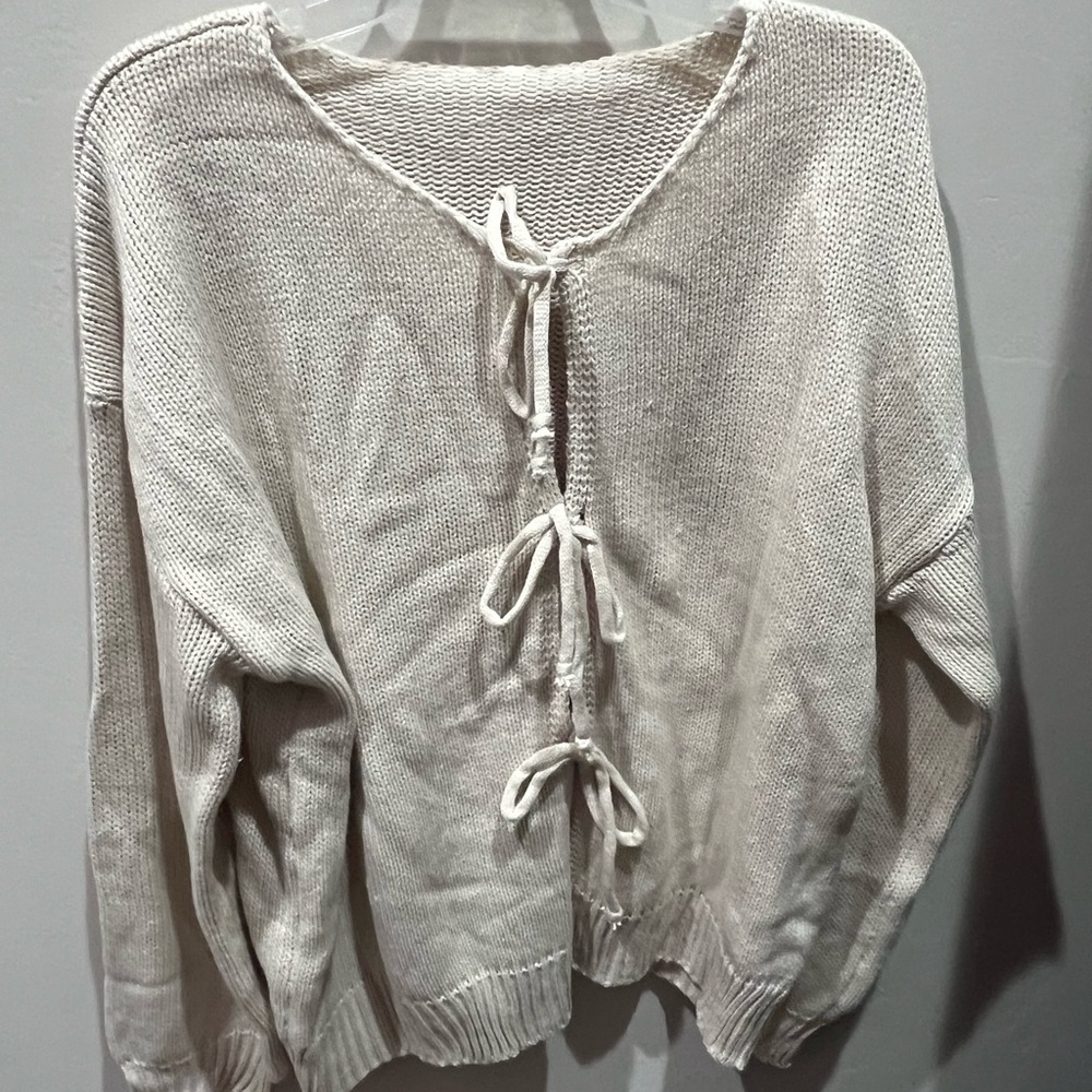 Bow sweater cardigan